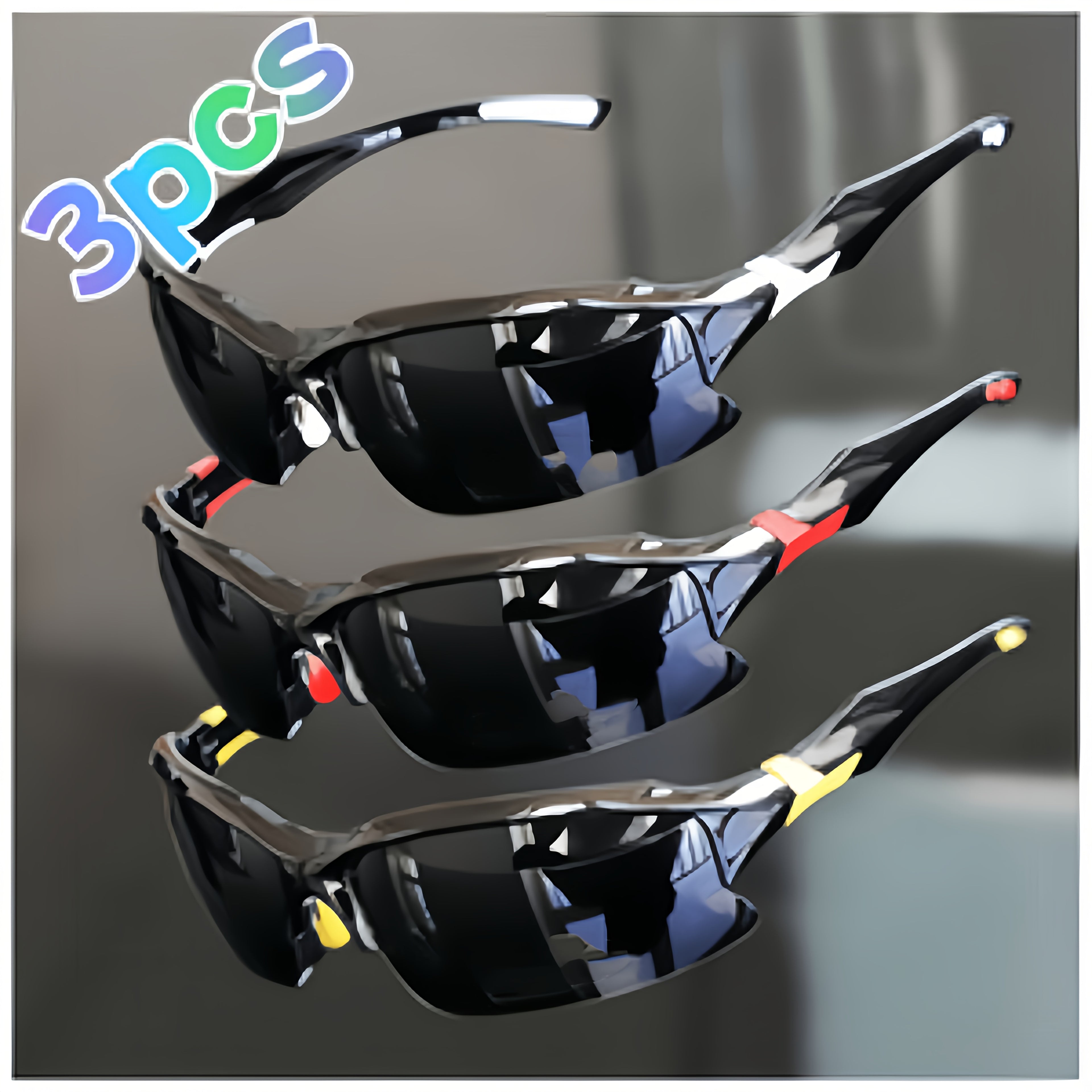 Sport Polarized Sunglasses 3 Pack for Men Women – UV400 Anti-Glare Lenses for Cycling Running Fishing Driving Golf Hiking, Lightweight Unisex Outdoor Eyewear Set