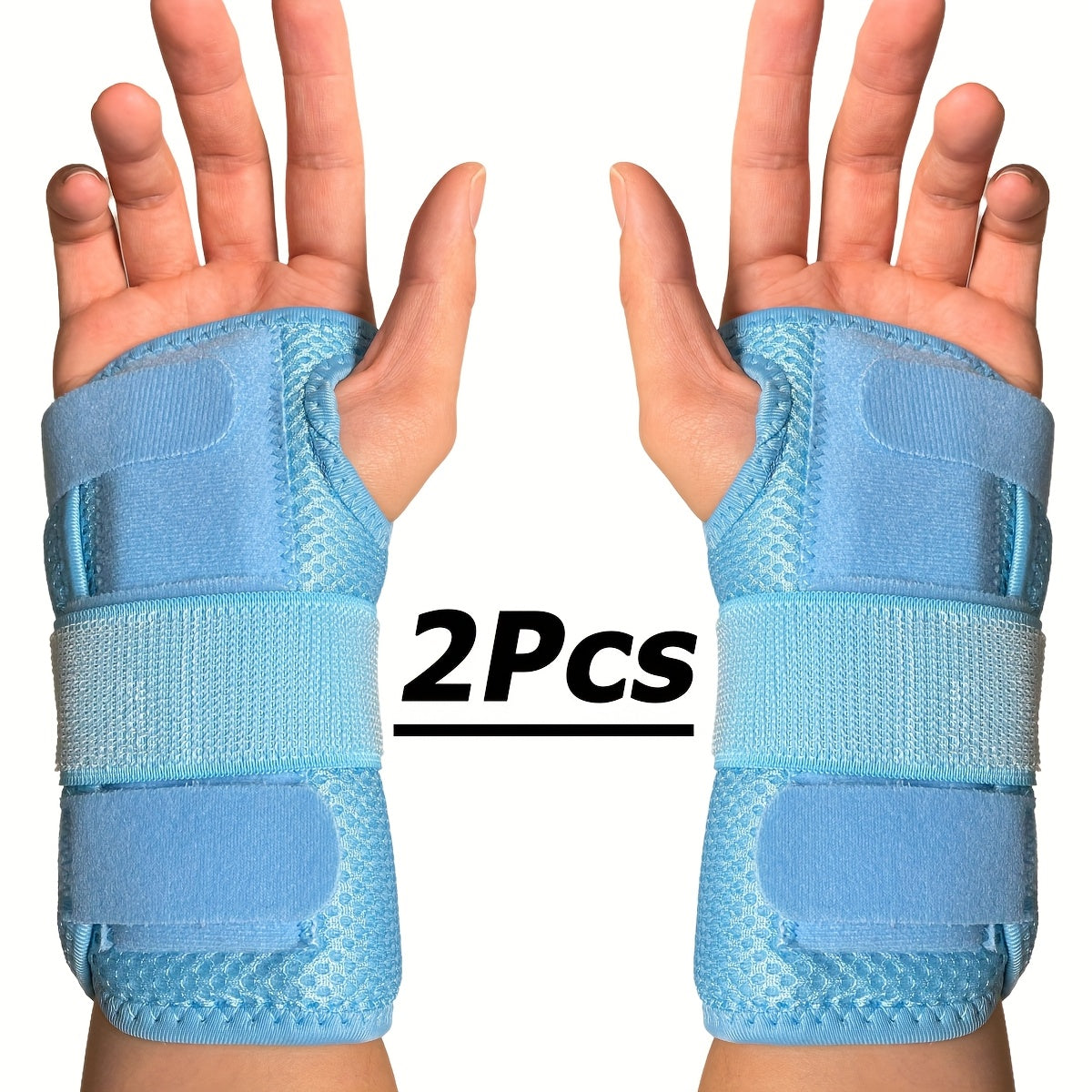 Wrist Brace 1 Pair Dual Plate Triple Fixation Adjustable Breathable Support Wrap – Sports Fitness Carpal Tunnel Pain Relief for Men & Women