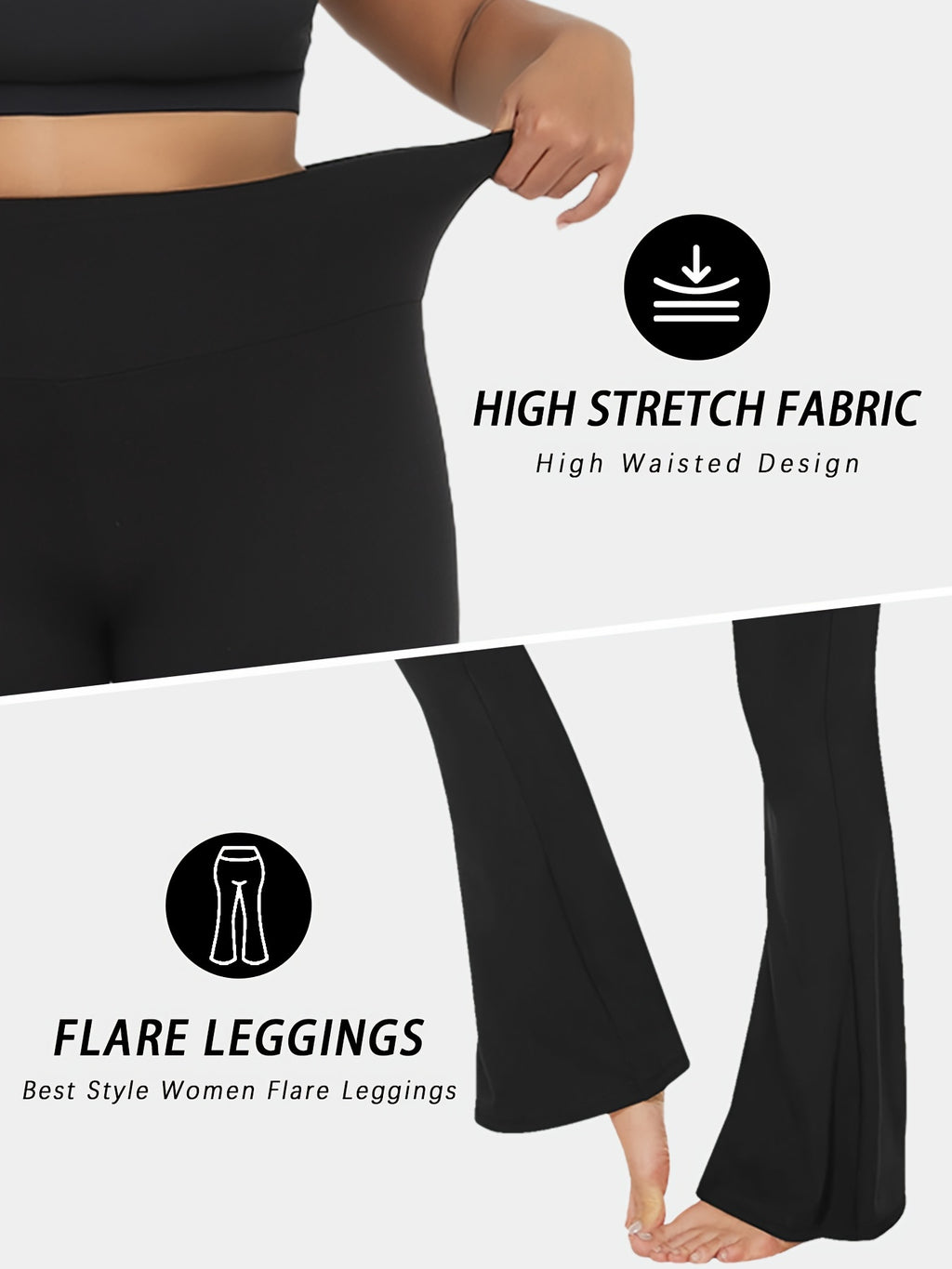 Women's High Waist Flare Yoga Pants 5-Pack Tummy Control Full Length Bell Bottom Leggings - Soft Bootcut Wide Leg Pants for Yoga Gym Dance - Polyester Elastane S M L XL XXL Mixed Colors