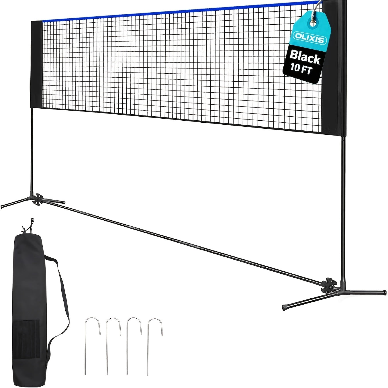Portable Badminton Volleyball Net Set – Adjustable Height & Tension, 10ft & 14ft, Weather-Resistant, Carry Bag Included, for Outdoor, Backyard, Pool & Indoor Court Games