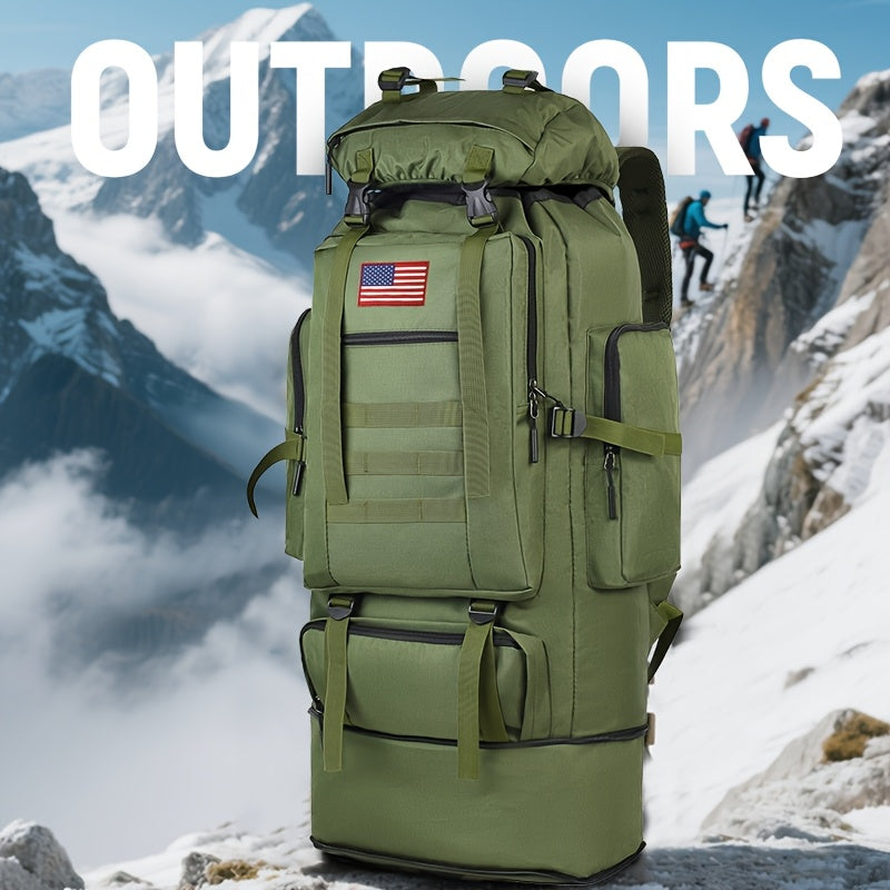 100L Tactical Camouflage Backpack – Large Capacity Hiking Rucksack with Multiple Compartments, Ergonomic Straps for Camping, Trekking, Hunting & Travel