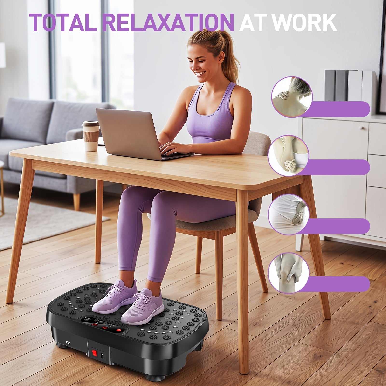 Vibration Plate Exercise Machine for Weight Loss Lymphatic Drainage Full Body Workout 99 Speed Levels Quiet 330lbs Capacity – Portable Home Gym Platform for Muscle Toning Fat Burning