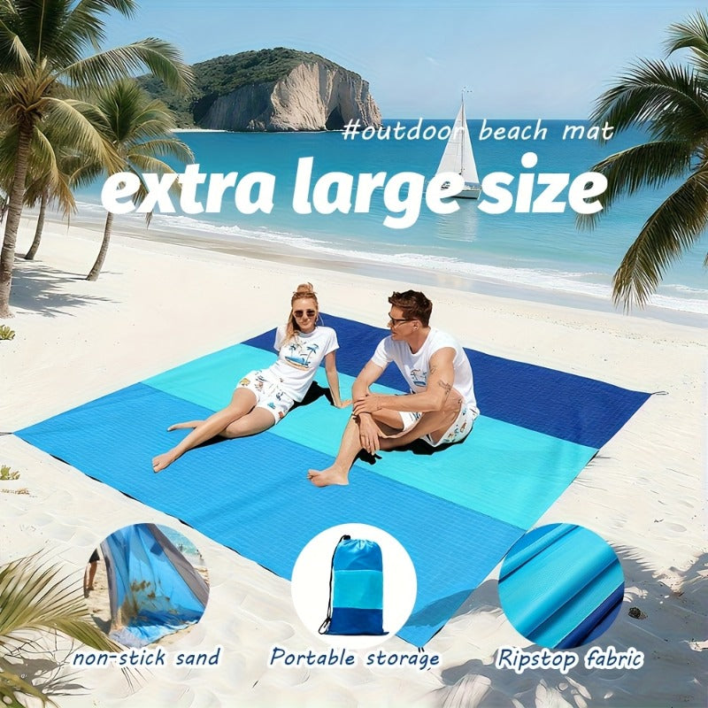 Sand Free Beach Blanket Extra Large 82x78 Inch for 4-7 People Anti-Sand Waterproof Picnic Mat – Lightweight Outdoor Mat for Beach Camping Hiking
