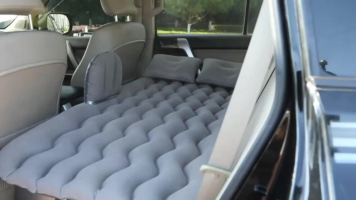 SUV Air Mattress Inflatable Car Bed Portable Camping Travel Flocked Blow Up Mattress for SUV Trunk with Storage Bag Repair Kit Blue Black Beige Gray