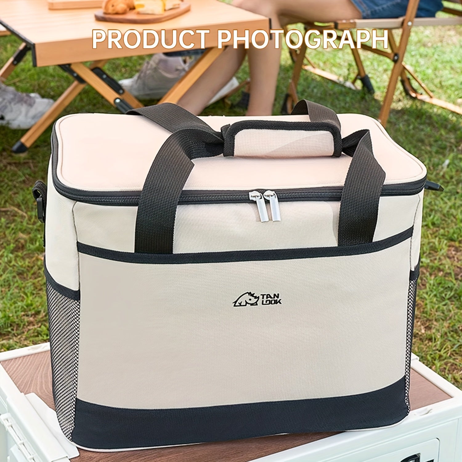 Insulated Cooler Bag Large Capacity Portable Lunch Bag for Camping Hiking Picnic Beach Car Travel Outdoor Food Storage