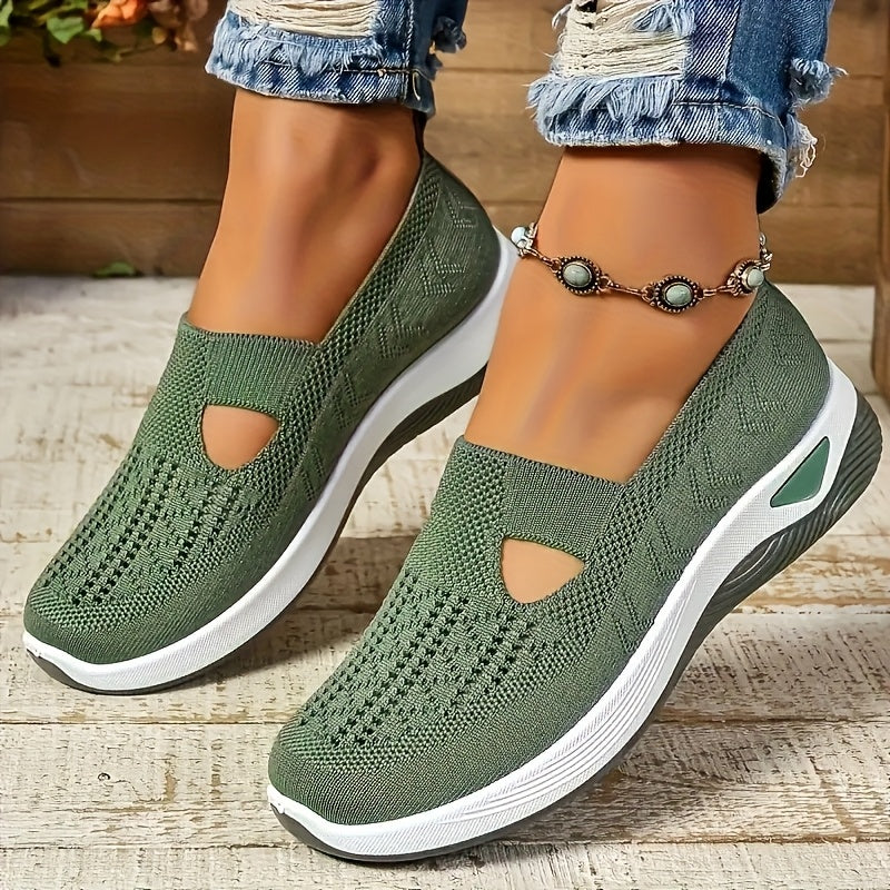 Women's Orthopedic Knitted Breathable Slip-On Shoes Arch Support – Walking Running Casual Sneakers 12 Colors US 2.5-10.5