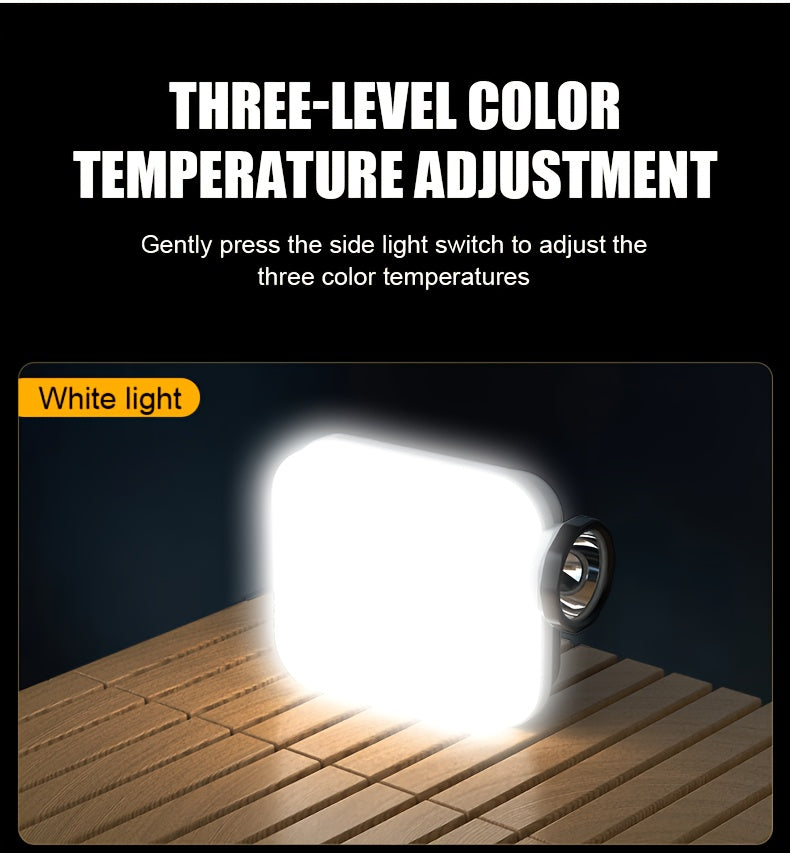 Solar Rechargeable Flashlight Ultra Bright – 3600mAh Lithium Battery, 8 Lighting Modes, Hidden Hook, Portable Camping Flashlight for Camping, Climbing, Fishing & Emergency, Great Gift for Men