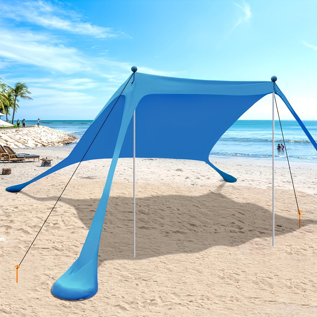 Pop Up Beach Tent Sun Shelter Large Canopy for 4-6 Adults Lightweight Portable 5 Minute Setup for Beach Camping Fishing Picnic Backyard