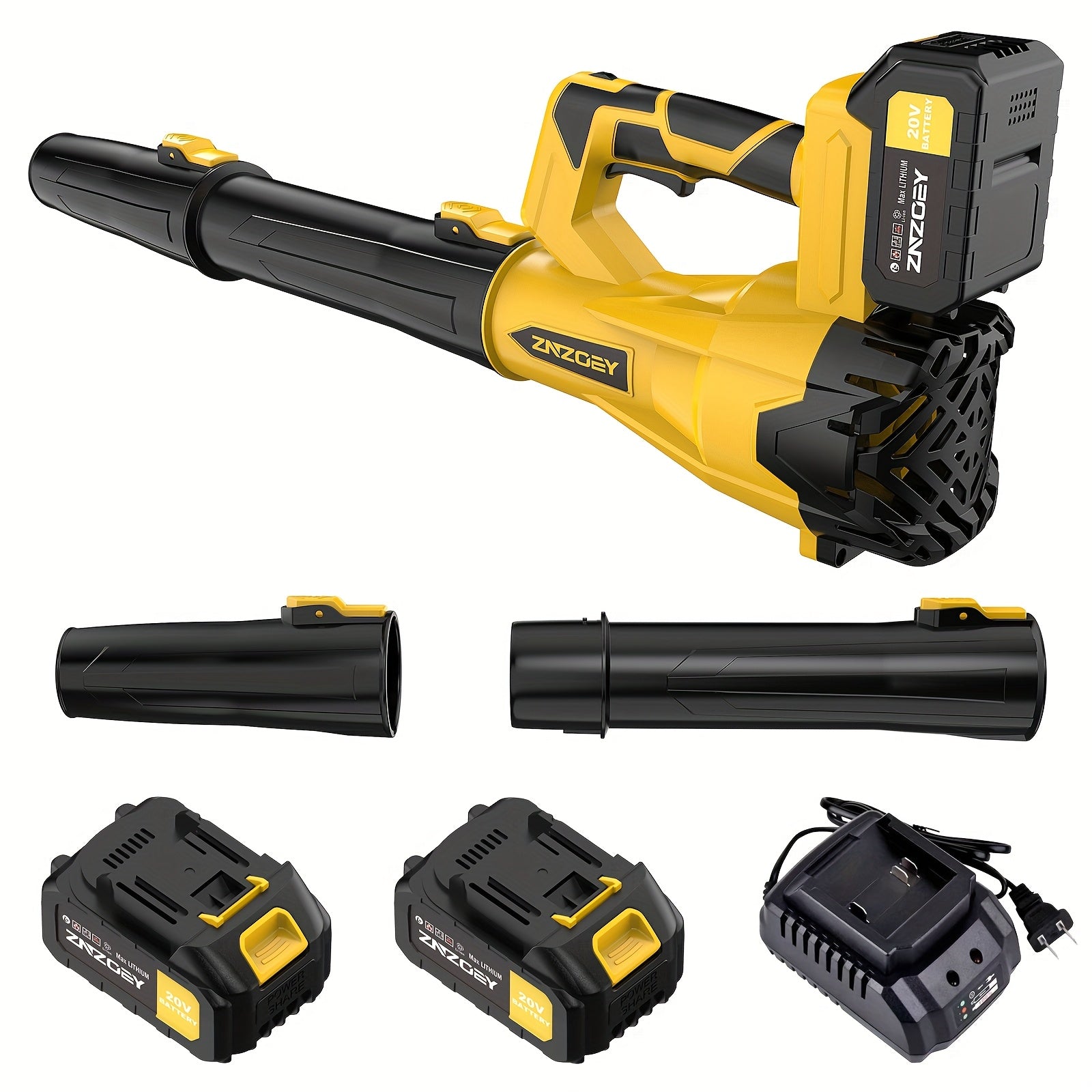 Cordless Leaf Blower 580CFM 160MPH Battery Powered with 4.0Ah Lithium Battery 6 Speed Settings Extension Nozzle Lightweight Electric Blower for Lawn Yard Snow Clearing Pet Hair