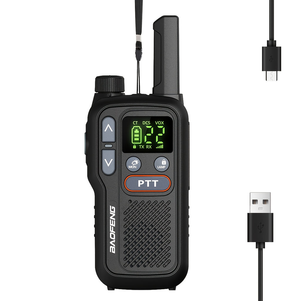 Long Range Walkie Talkies for Adults BF-T18 FRS Two Way Radio Rechargeable 1500mAh USB-C NOAA VOX LED Flashlight Hiking Camping