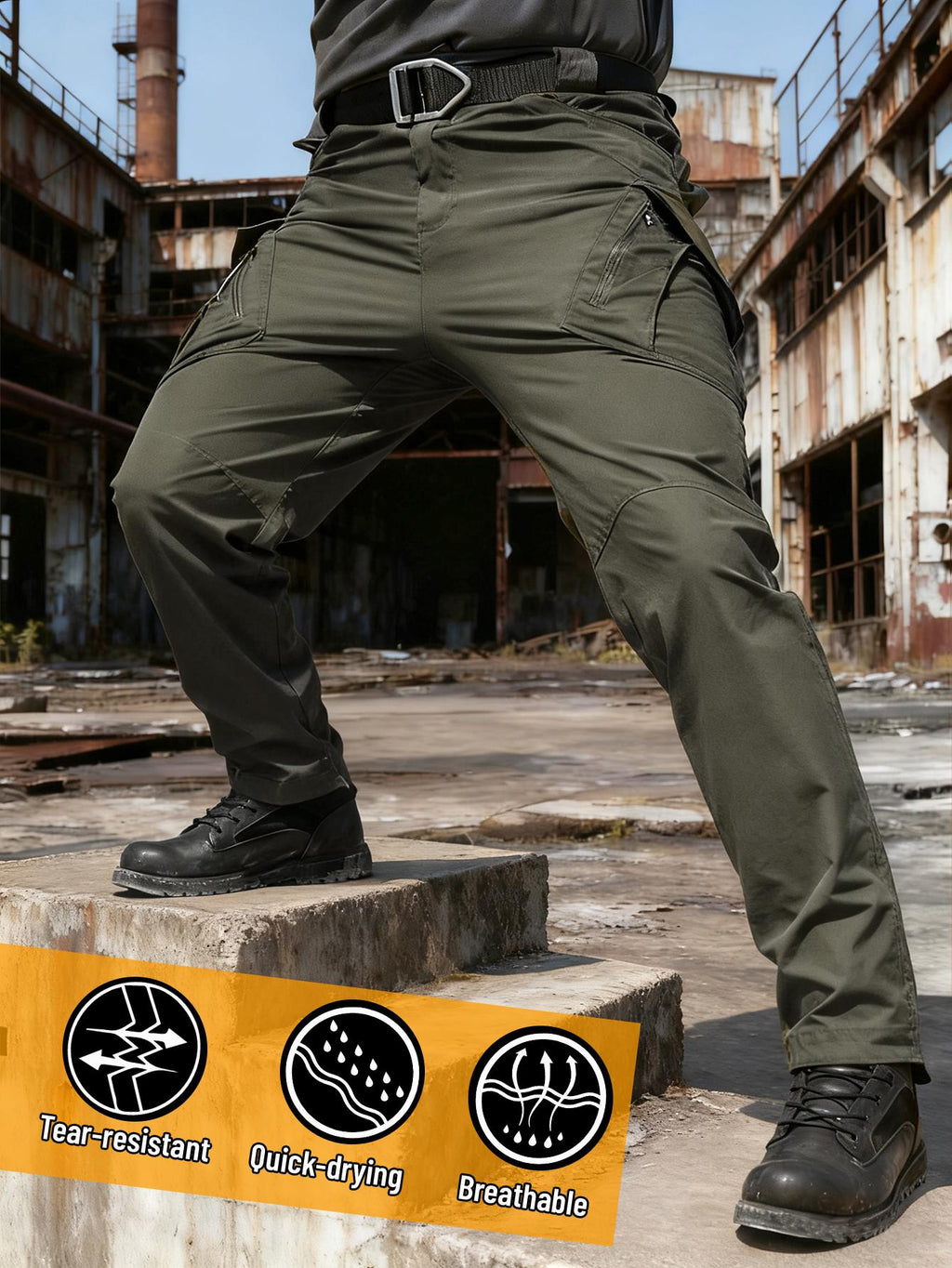 IX9 Men's Tactical Pants Quick Dry Breathable Tear-Resistant Multi-Pocket Slim Fit 3D Tailoring for Hiking Camping Climbing Fishing S-XXL