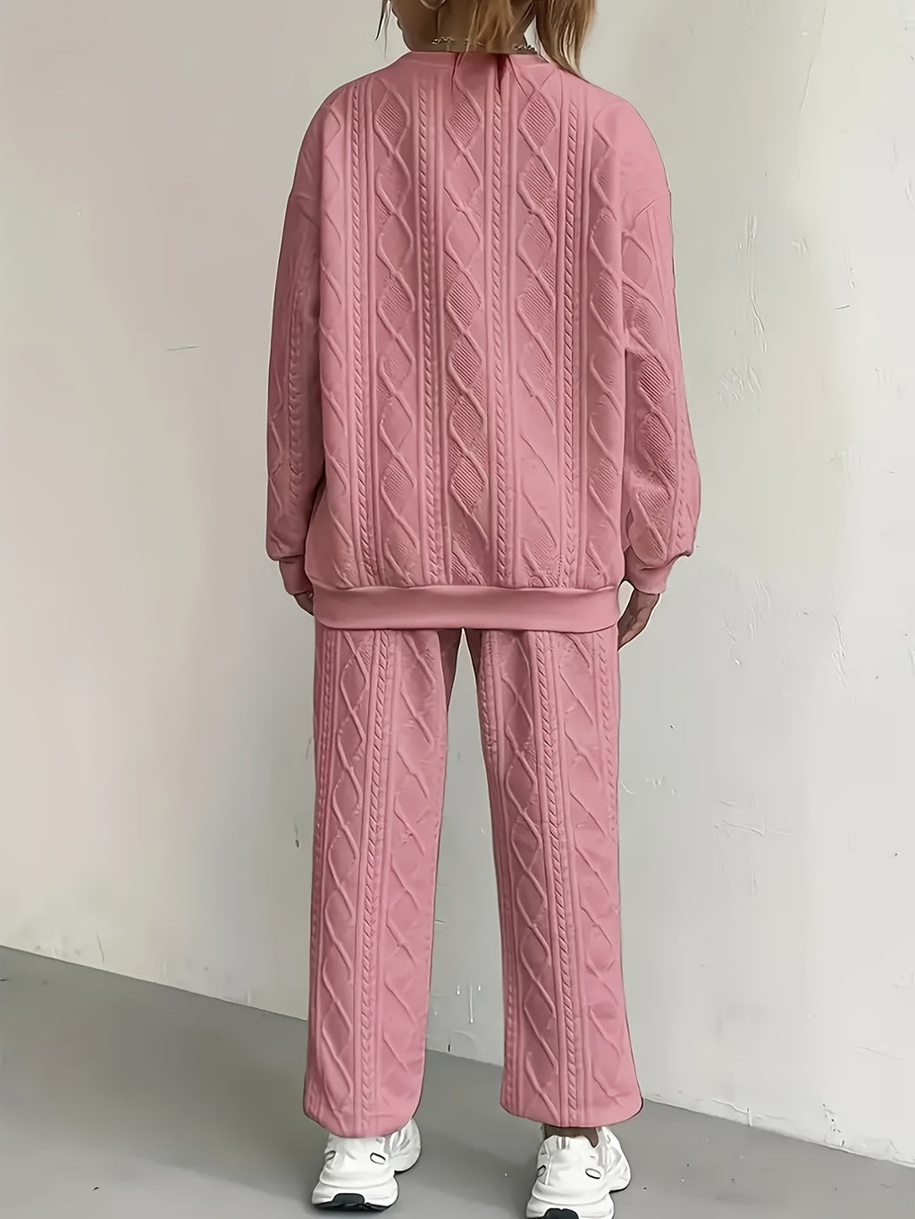 Women's Casual Pullover Two-Piece Set Long Sleeve Top & Jogging Pants – Spring Fall Loungewear S-XXL