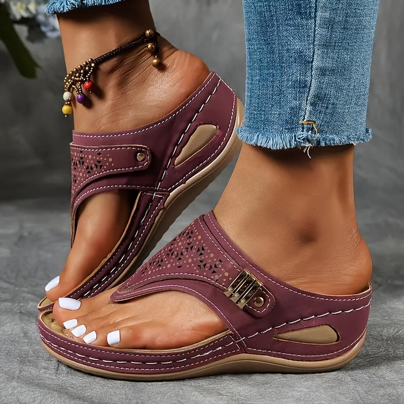 Women's Mesh Breathable Sports Sandals Non-Slip Wear Resistant – Casual Peep Toe Beach Slippers Black Burgundy US 6.5-10