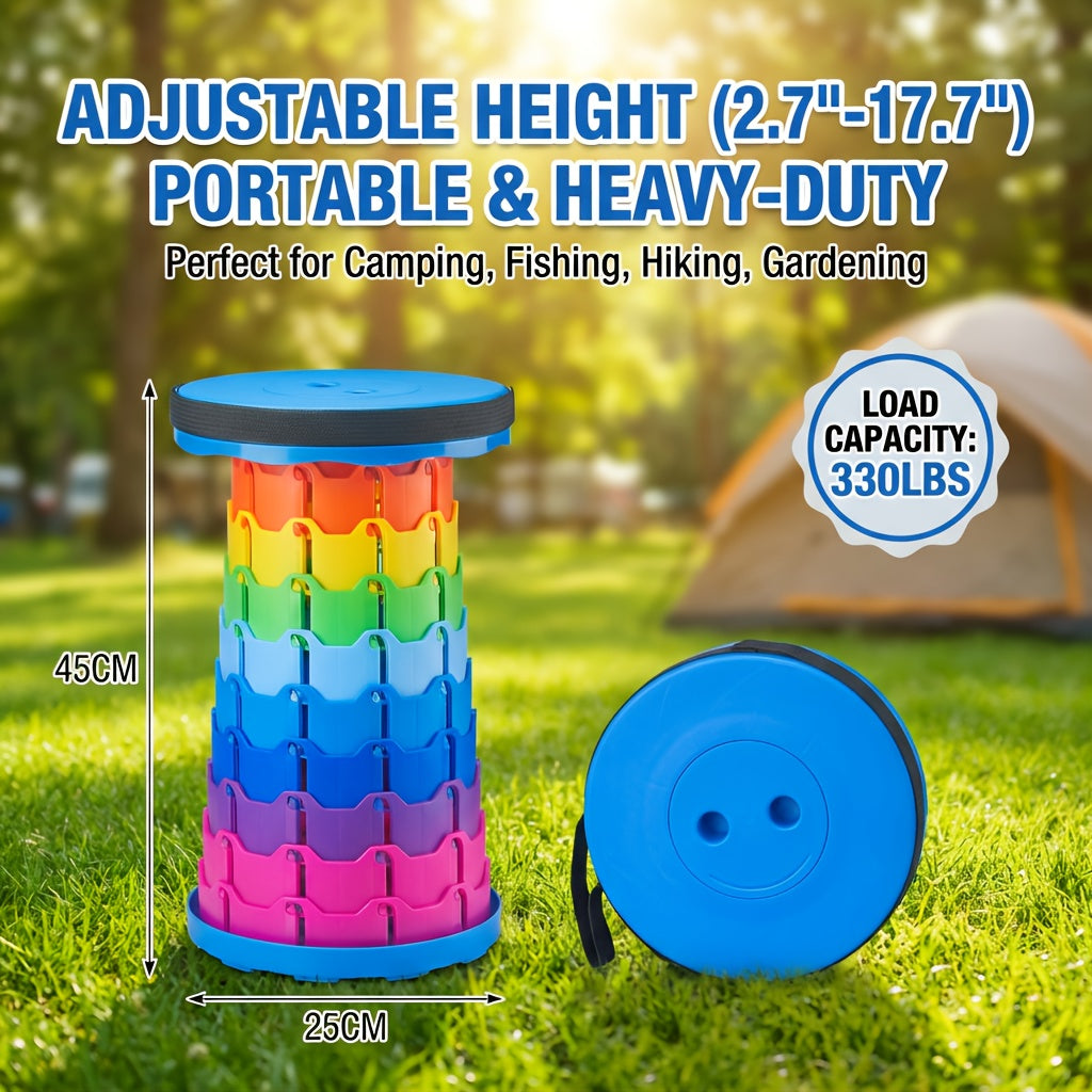 Portable Folding Stool 2 Pack 400 Lbs Capacity Collapsible Lightweight Seat – Camping Fishing Hiking BBQ Kitchen Indoor Outdoor Rainbow Gift