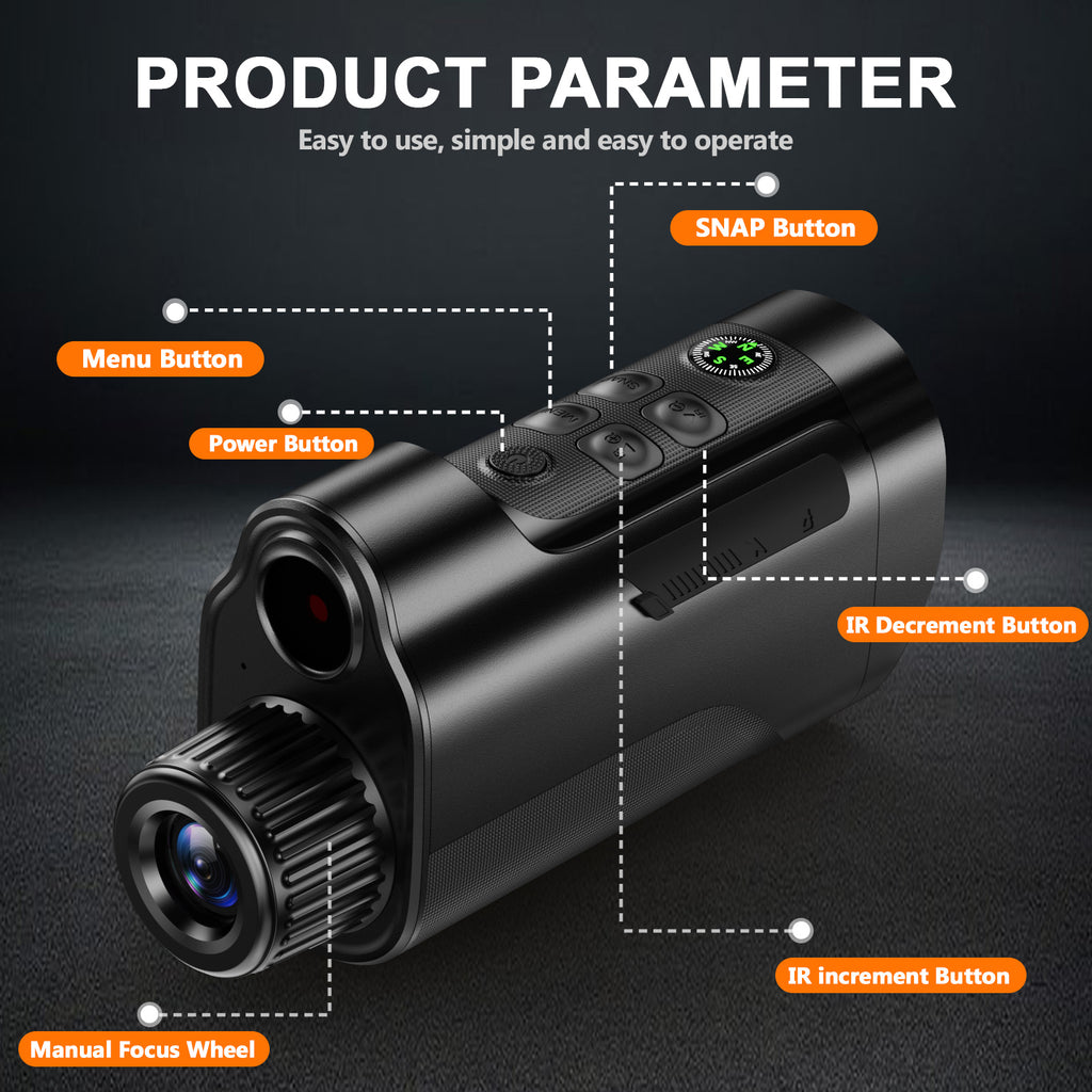 Night Vision Goggles 1080P Monocular 5W Infrared 10x Digital Zoom 2600ft Range 2700mAh Battery 2 inch HD Display for Hunting Camping Wildlife