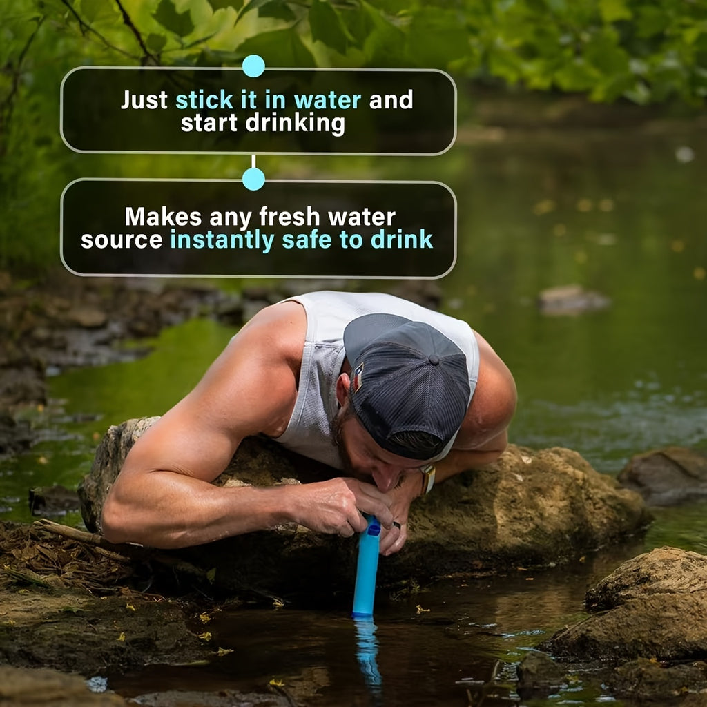 Survival Water Filter Straw Portable – Durable ABS Purifier for Camping, Hiking, Wilderness & Emergency Preparedness | 1, 2, 4 & 6-Pack Outdoor Survival Gear