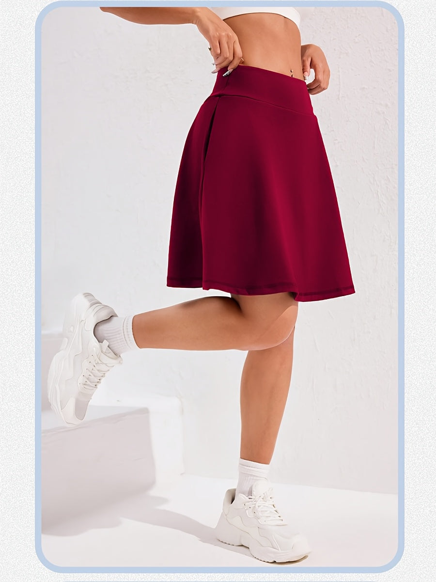 Women's Knee-Length Skort 20-Inch High Waist with 5 Pockets Built-In Shorts Long Athletic Skirt for Tennis Golf Workout Casual Wear S-XXL