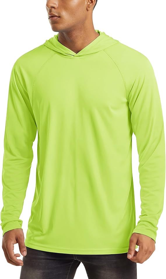 UPF 50+ Sun Protection Hoodie Shirt for Men 3-Pack Long Sleeve Moisture-Wicking Quick Dry Breathable Lightweight Performance T-Shirt for Hiking Fishing Running Outdoor Workout S-XXXL