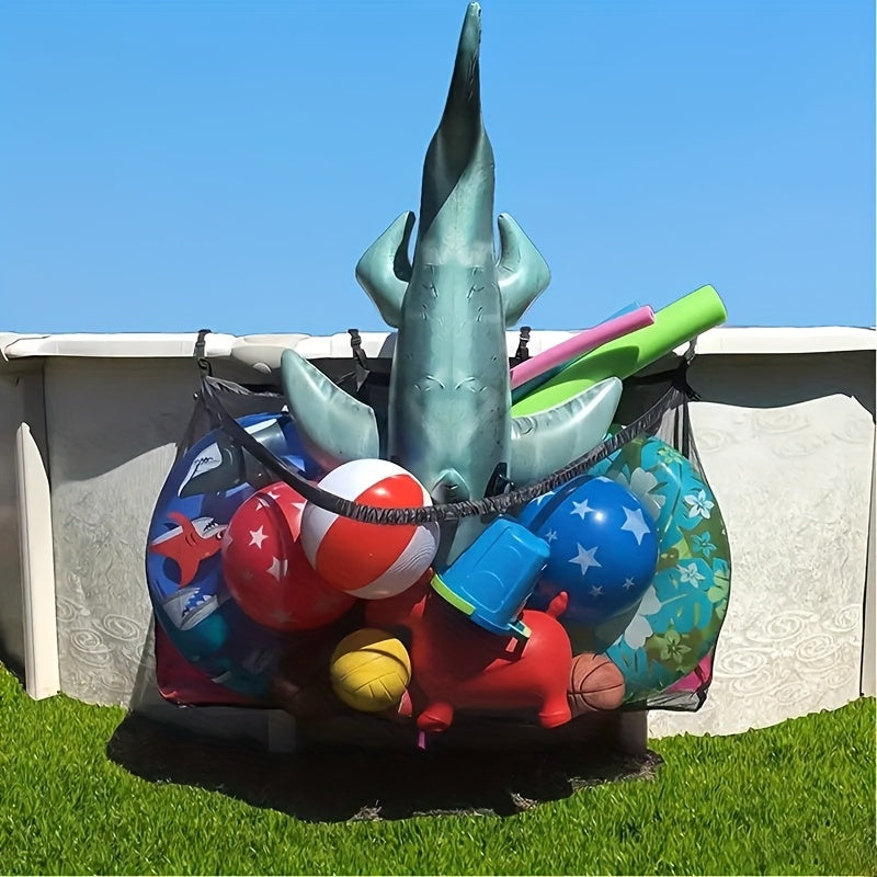 Large Mesh Drawstring Bag Pool Float Storage Bag Inflatable Swimming Ring Bag Beach Pool Toy Organizer Net Bag 60 Inch