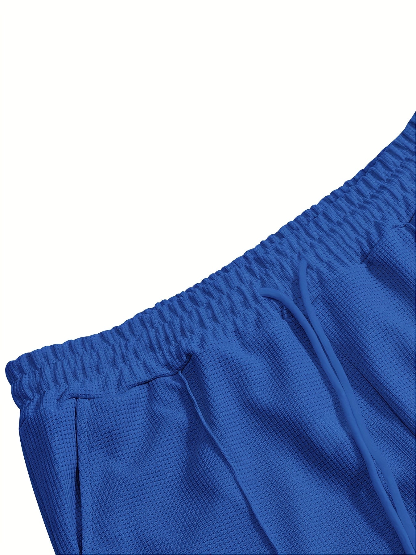 Men's Waffle Long Sleeve Set – 2-Piece Sports & Leisure Tracksuit with Pants, Breathable Polyester Knit, Regular Fit for Spring Autumn Daily Wear, M-XXXL