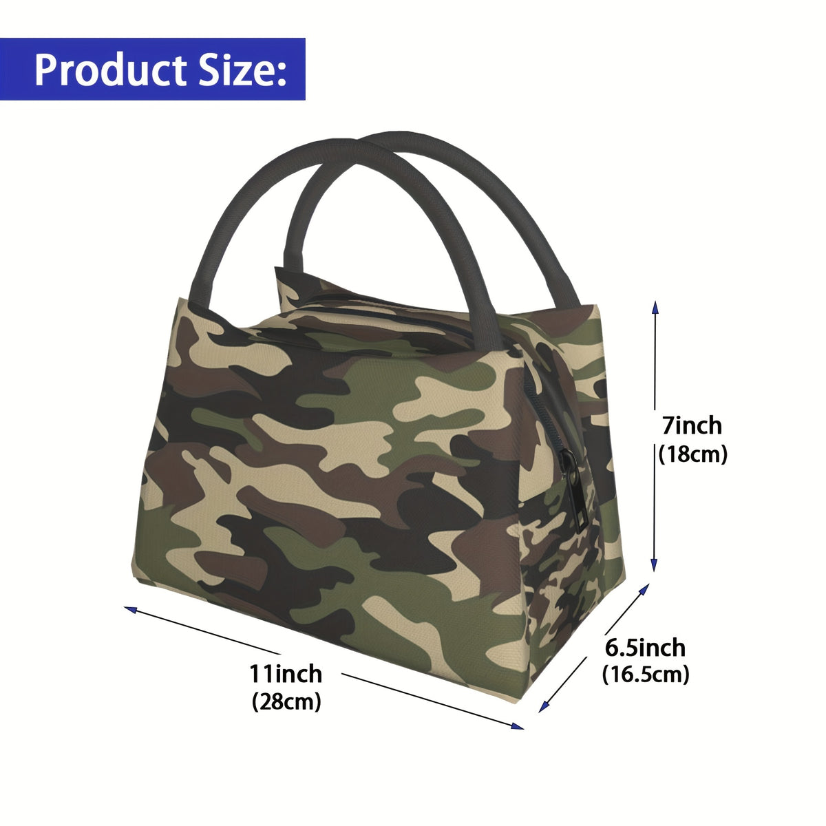 Insulated Lunch Bag Reusable 11x6.5x7 In – Polyester Cooler Tote for Camping, Picnic, Beach, Office & Outdoor Activities, Keeps Food Hot & Cold