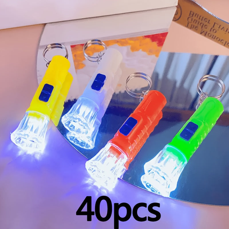 40-Pack Mini Flashlights Bulk – Small Portable Emergency Flashlights in Random Colors | 40 Lumens, Battery Included | Party Favors, Holiday Gifts, Christmas & New Year Stocking Stuffers