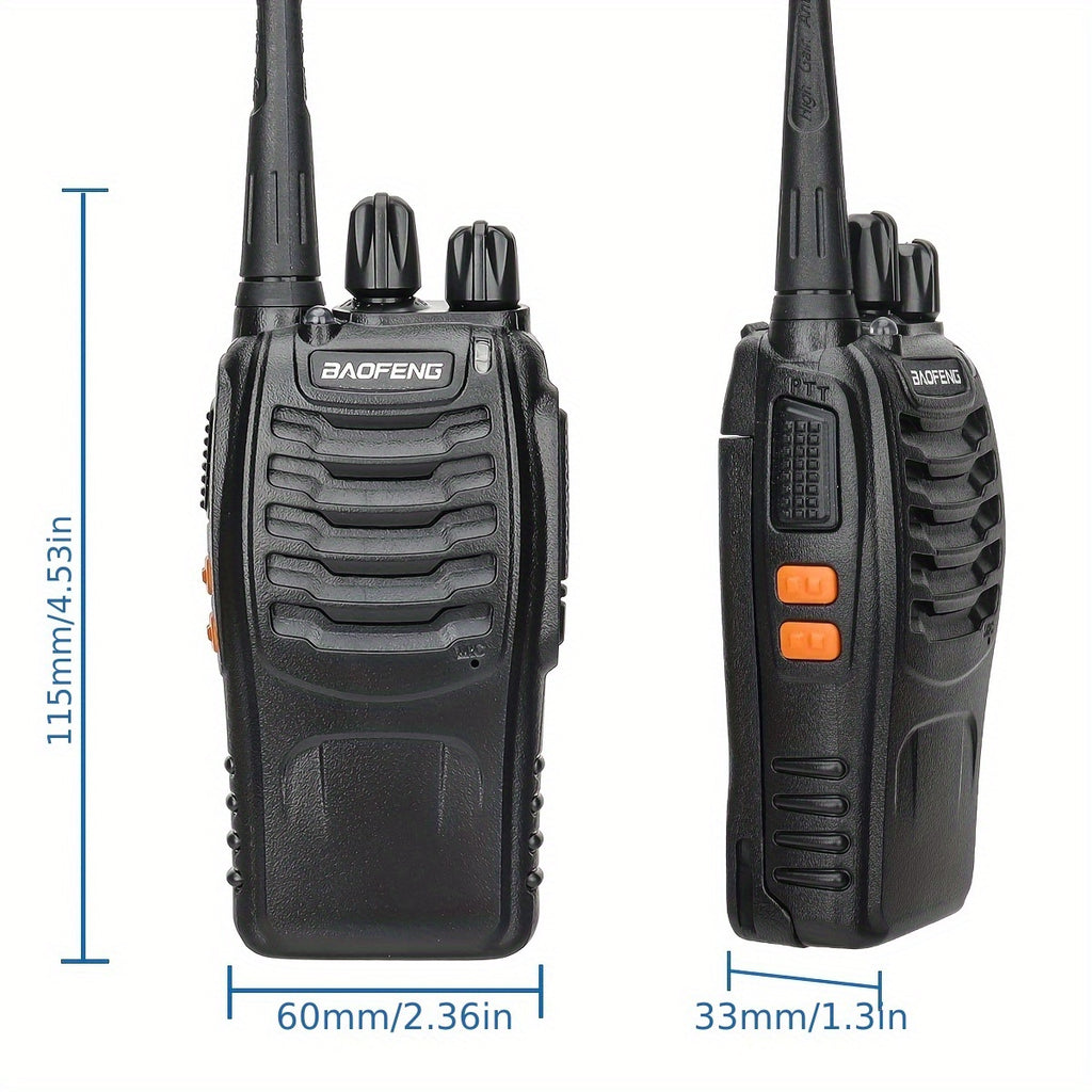 Walkie Talkies Long Range Rechargeable Baofeng BF-888S 16 Channel UHF Two Way Radio with Earphones – 2-Pack & 4-Pack for Camping Hiking Hunting