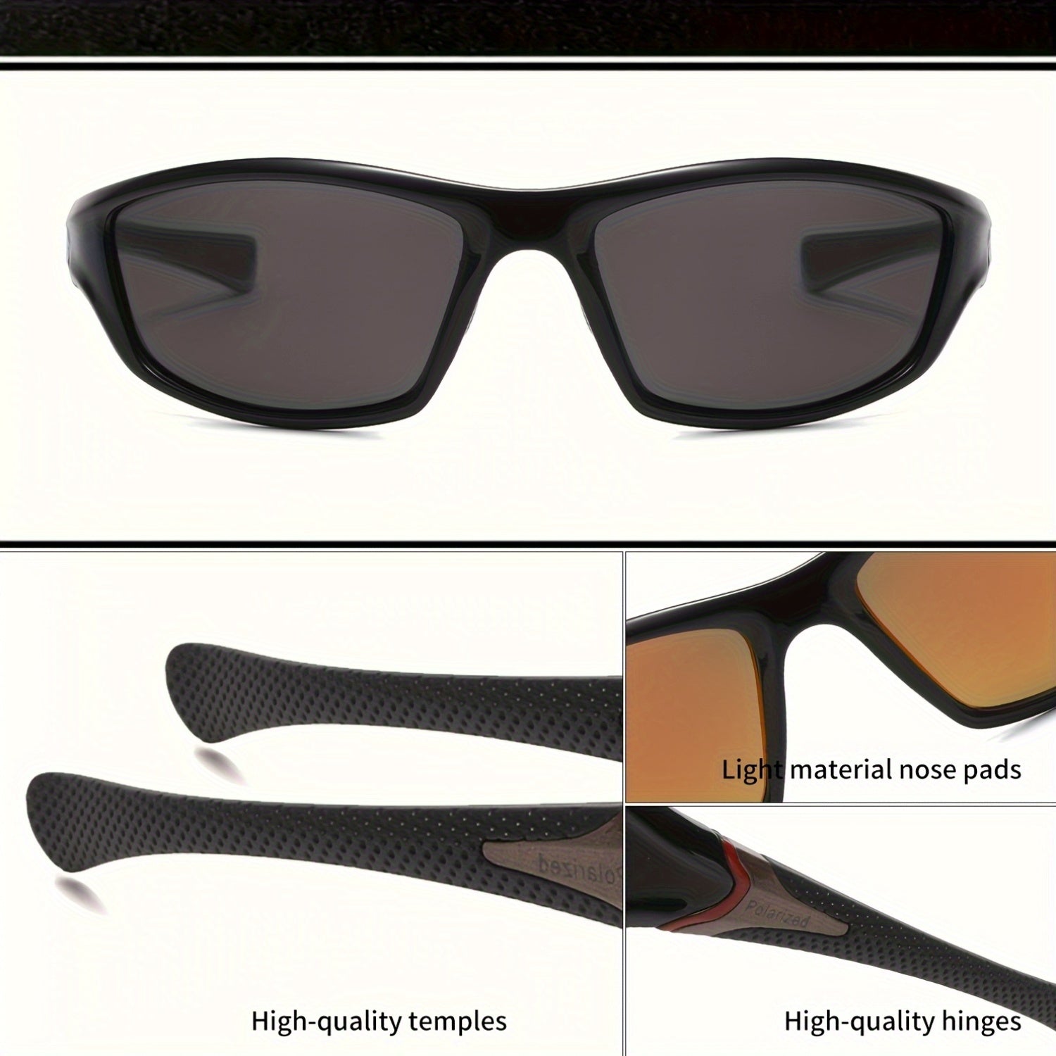 Polarized Sports Sunglasses 4 Pairs UV Protection Full Frame Outdoor Glasses for Men Women Cycling Running Fishing Rock Climbing Hiking Travel Leisure