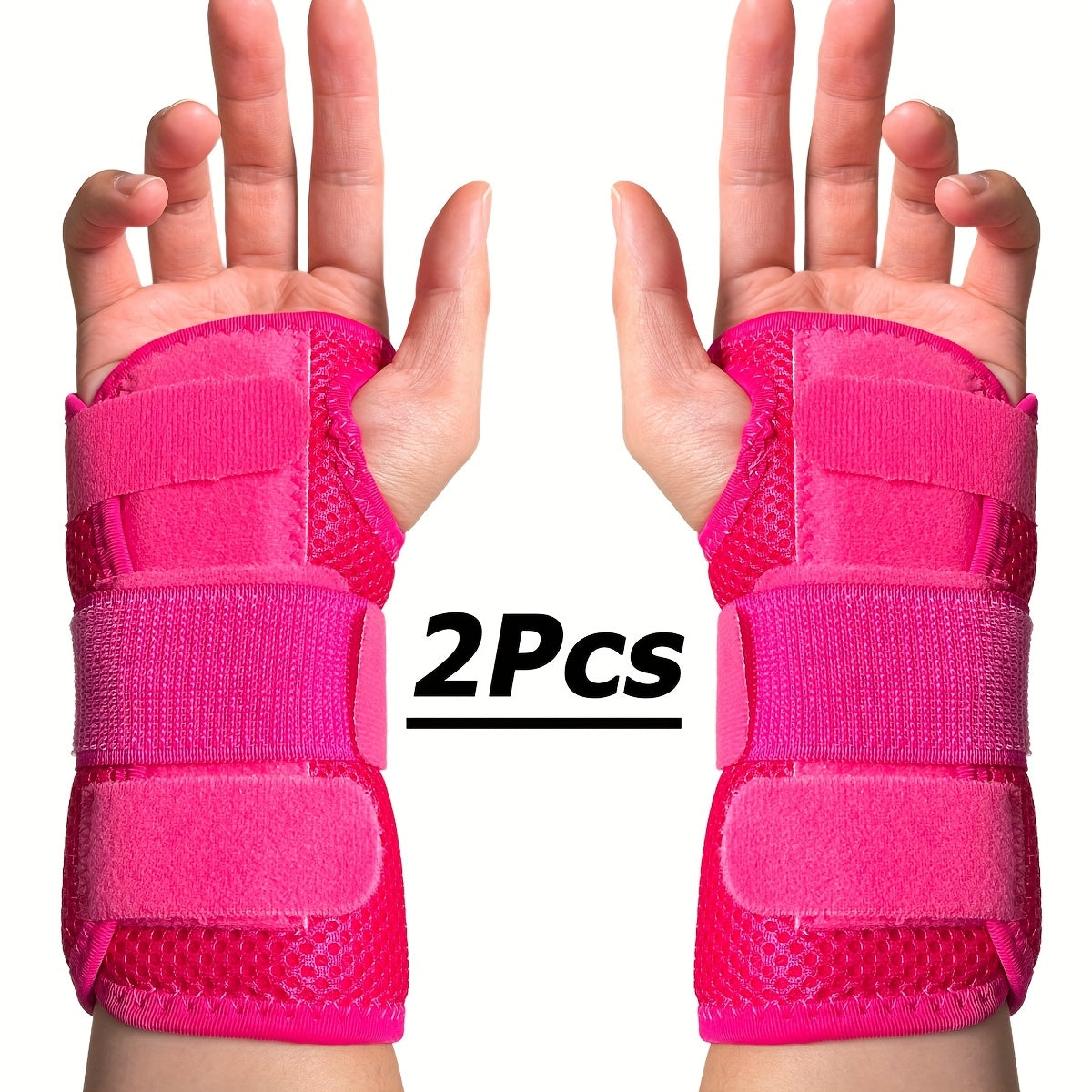 Wrist Brace 1 Pair Dual Plate Triple Fixation Adjustable Breathable Support Wrap – Sports Fitness Carpal Tunnel Pain Relief for Men & Women
