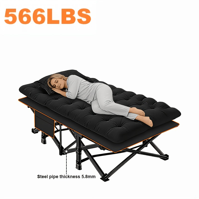 67/79-inch Options Available; Mattress Option; Camping Bed, Portable Folding Guest Bed, Weight Capacity 566/766 Lbs, Adult Outdoor Travel Bed, Suitable for Patios And Camping, Elegant Outdoor Furniture