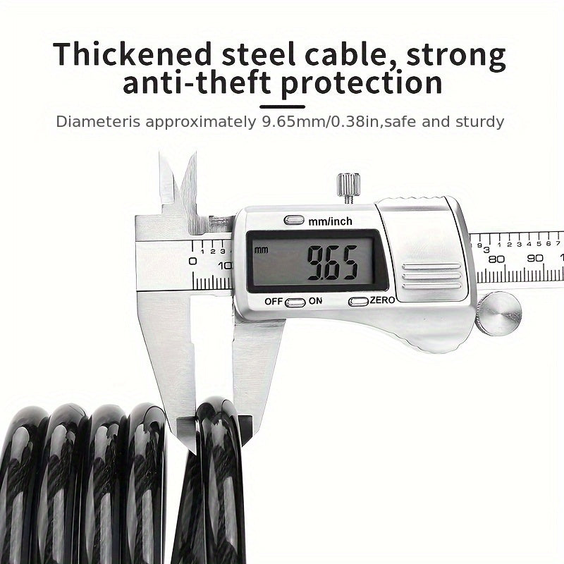 Bike Lock 4-Digit Combination Cable Lock Aluminum Alloy Anti-Theft Steel Cable – Portable Bicycle Lock for Mountain Road Gravel E-Bike & Scooter