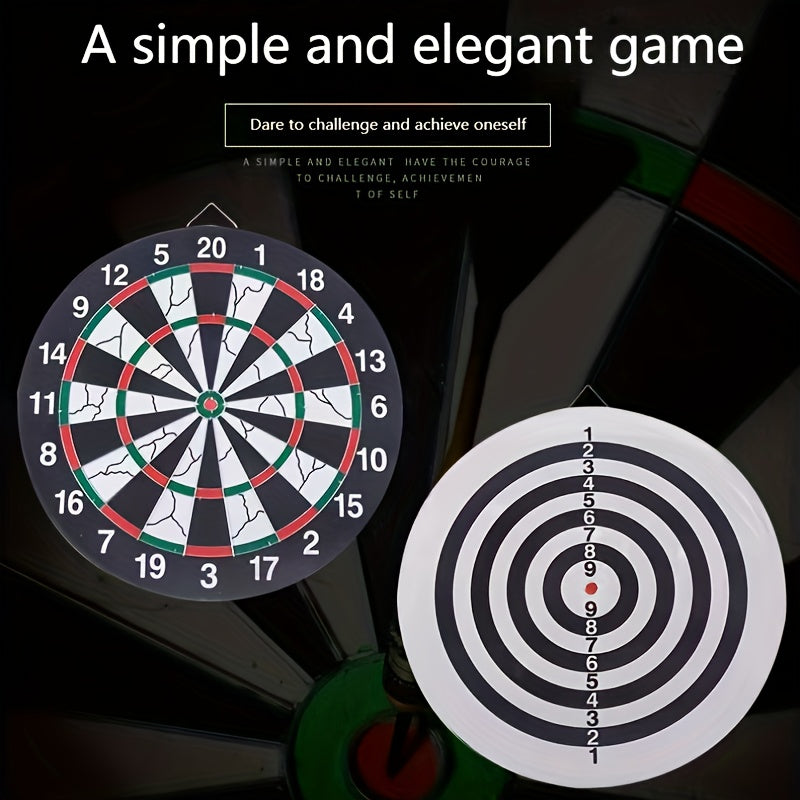 17 Inch Dart Board Set Double Sided Flocking Dartboard Solid Alloy Frame with 12 Darts for Family Games Office Bar Professional Competition Home Entertainment