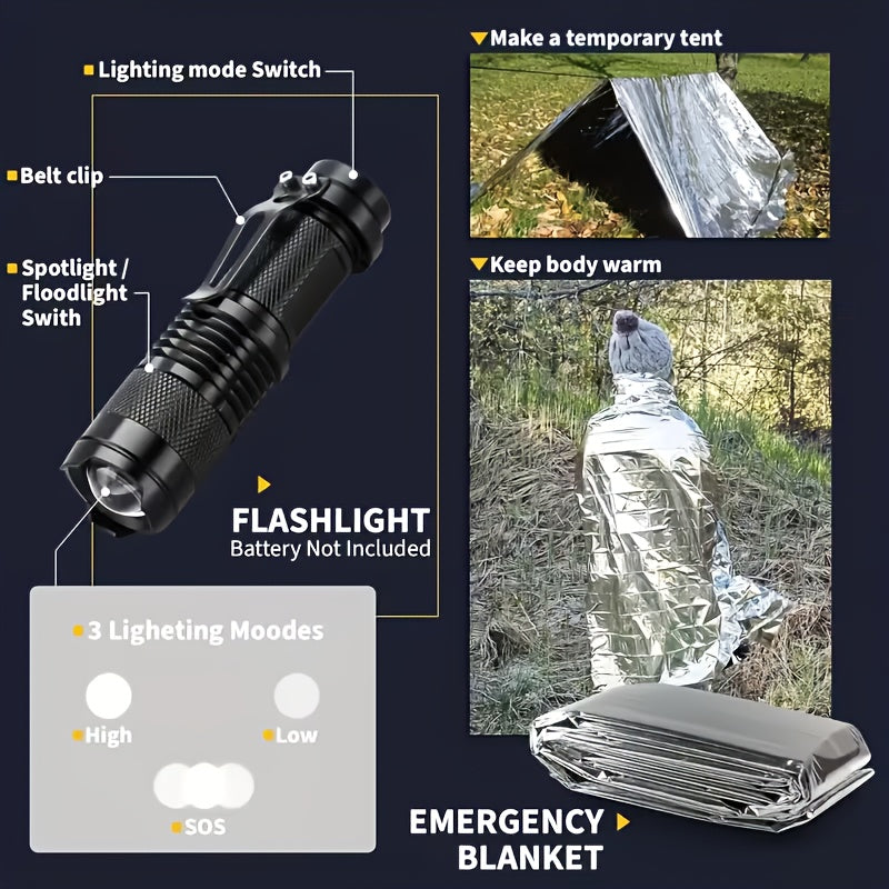 28-in-1 Survival Kit Tactical Knife Set & Outdoor Tools for Men – Camping, Hunting, Fishing, Hiking Gear | Father's Day Gift for Dad Husband Boyfriend