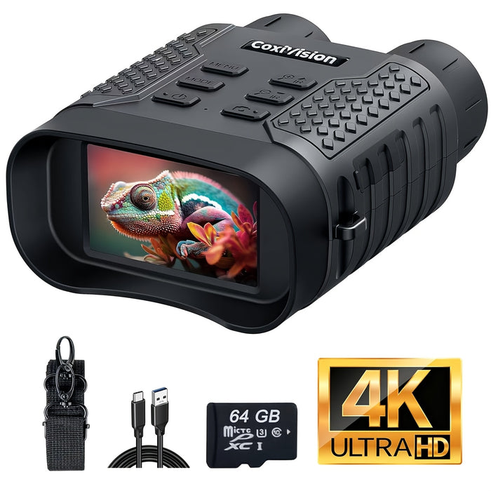 4K Night Vision Goggles for Adults – 3.1" Large Screen, 4400mAh Rechargeable Battery, 48MP Photo & 4K Video, Infrared Night Vision for Hunting, Security, Camping & Wildlife Watching
