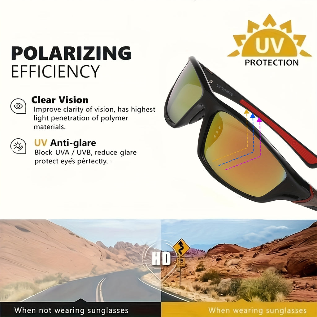 Polarized Sports Sunglasses 4 Pairs UV Protection Full Frame Outdoor Glasses for Men Women Cycling Running Fishing Rock Climbing Hiking Travel Leisure
