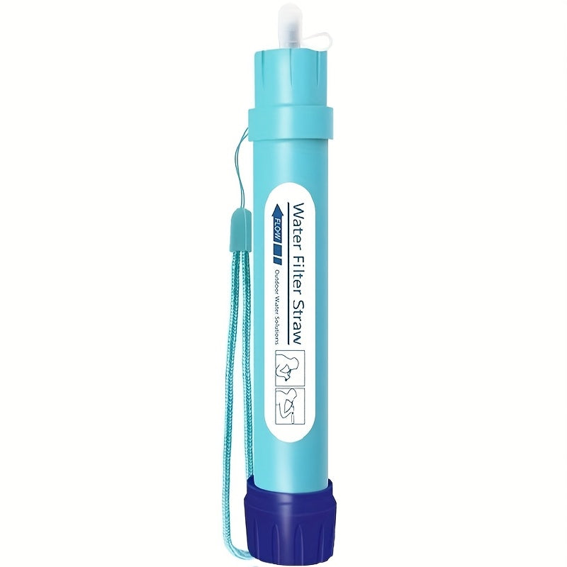 Personal Water Filter Straw 4-Stage Filtration – 0.1 Micron Mini Water Purifier Survival Gear for Hiking Camping Travel Emergency Preparedness, SGS Certified Food Grade