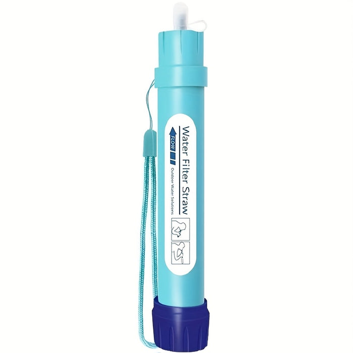 Personal Water Filter Straw 4-Stage Filtration – 0.1 Micron Mini Water Purifier Survival Gear for Hiking Camping Travel Emergency Preparedness, SGS Certified Food Grade