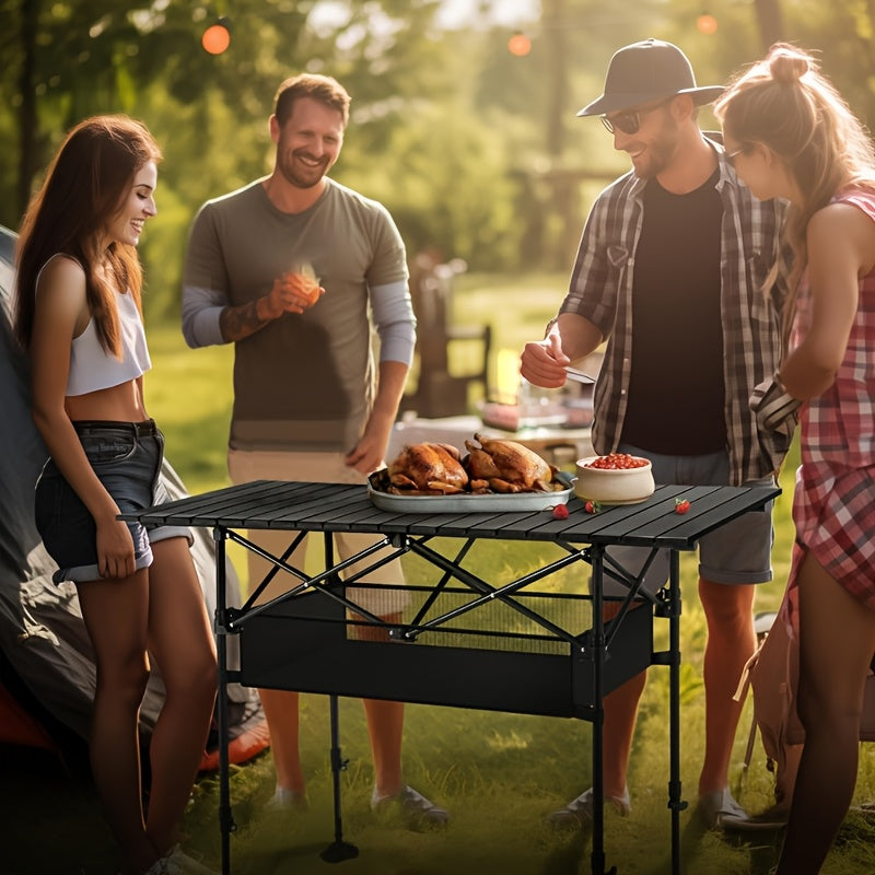 Folding Camping Table with Carry Bag - Lightweight Portable Beach Table for Outdoor Cooking, Picnic, BBQ, Boat, Backyard & Travel | S & M Sizes