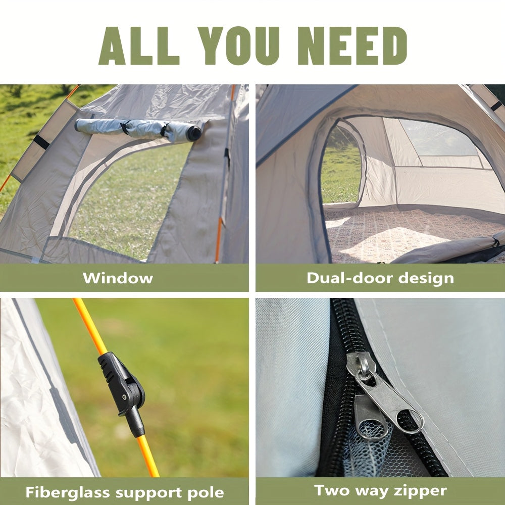 Pop Up Camping Tent Instant Setup 1-3 & 3-4 Person All Season Windproof Lightweight Tent Dual Doors Mesh Windows Hiking Backpacking Outdoor Gear