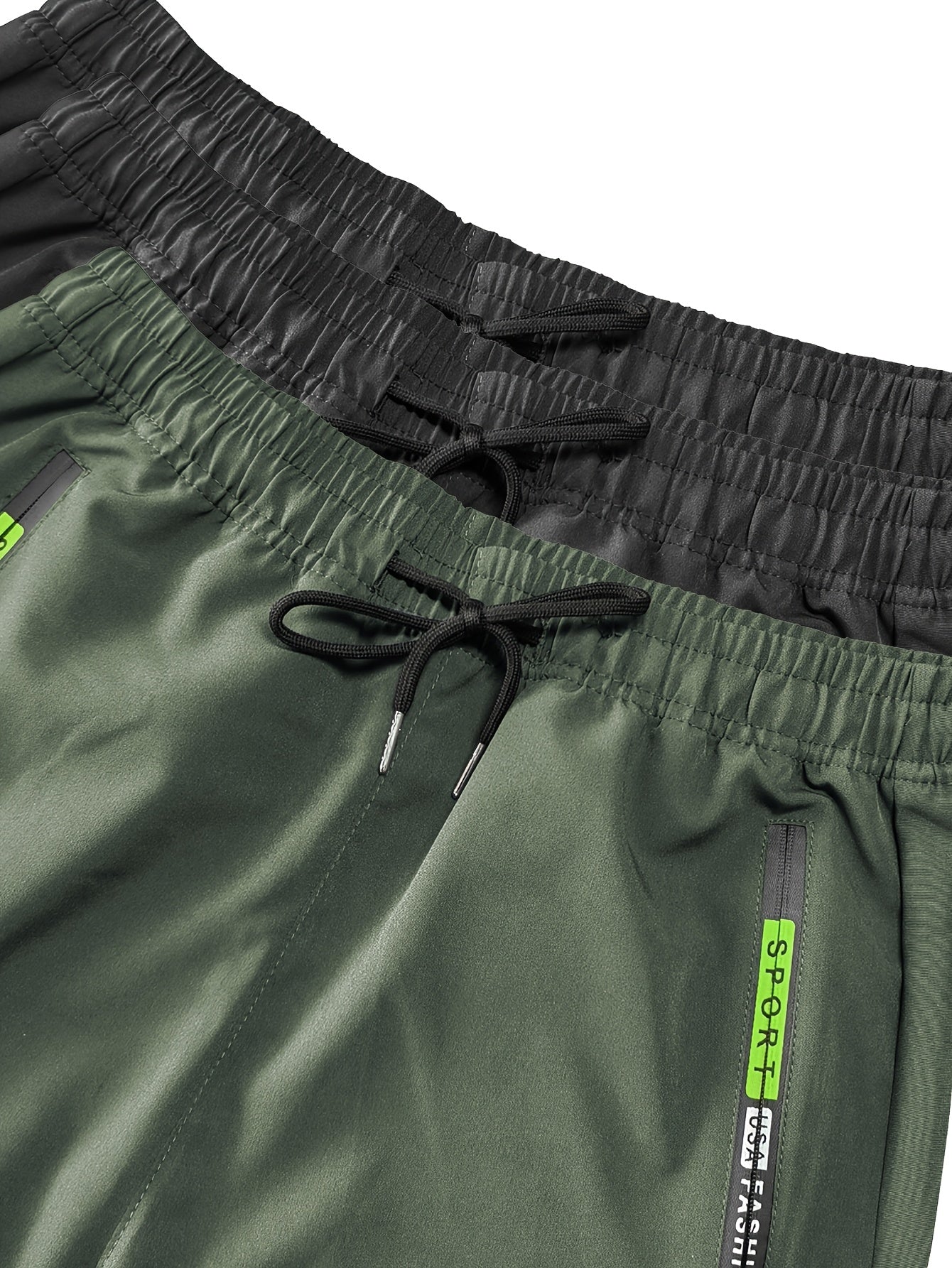 Men's Lightweight Cargo Pants with Drawstring & Elastic Waist – Multi Zipper & Side Pockets, Breathable Regular Fit for Hiking, Camping & Casual Outdoor Wear, S-XXXL