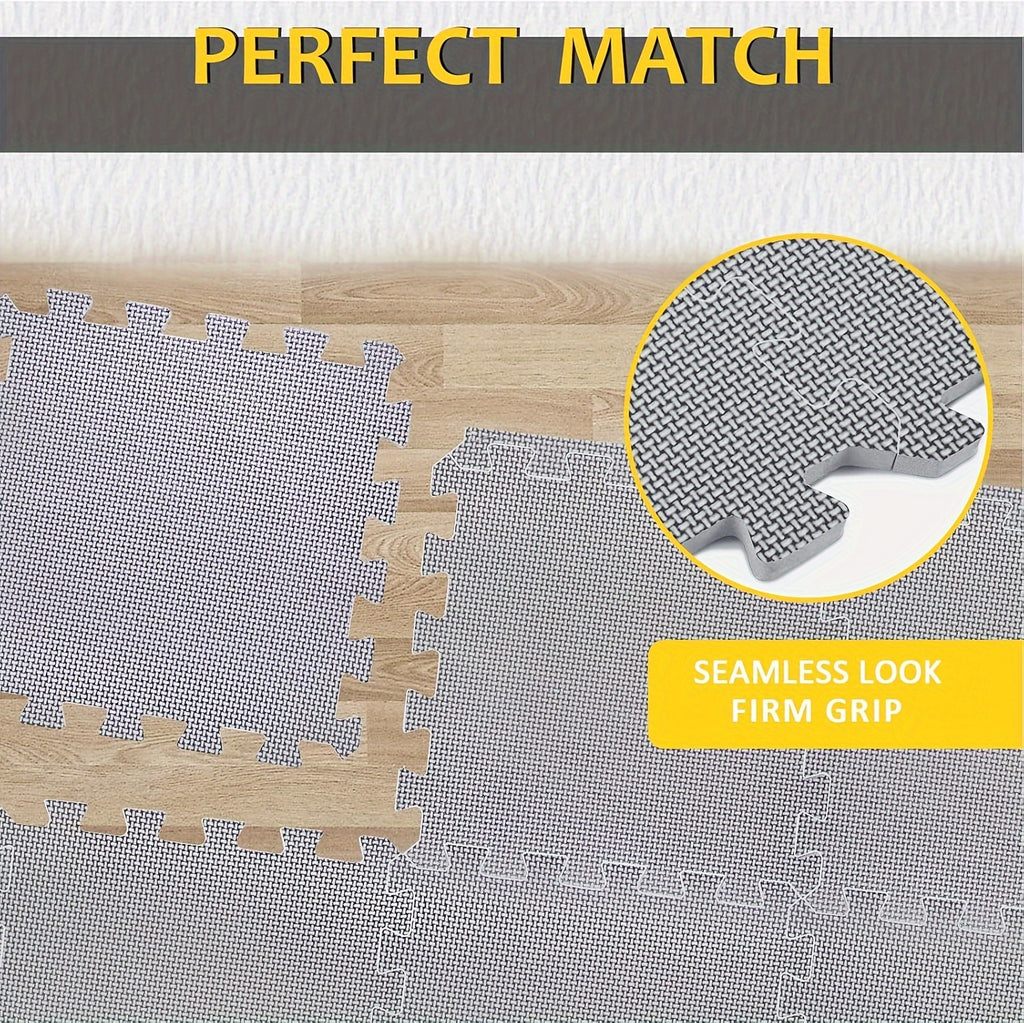 EVA Foam Interlocking Floor Mats for Home Gym 12.2"x12.2" Puzzle Tiles Exercise Flooring Fitness Mat Shock Absorbing Non-Slip Workout Mat for Gym Equipment