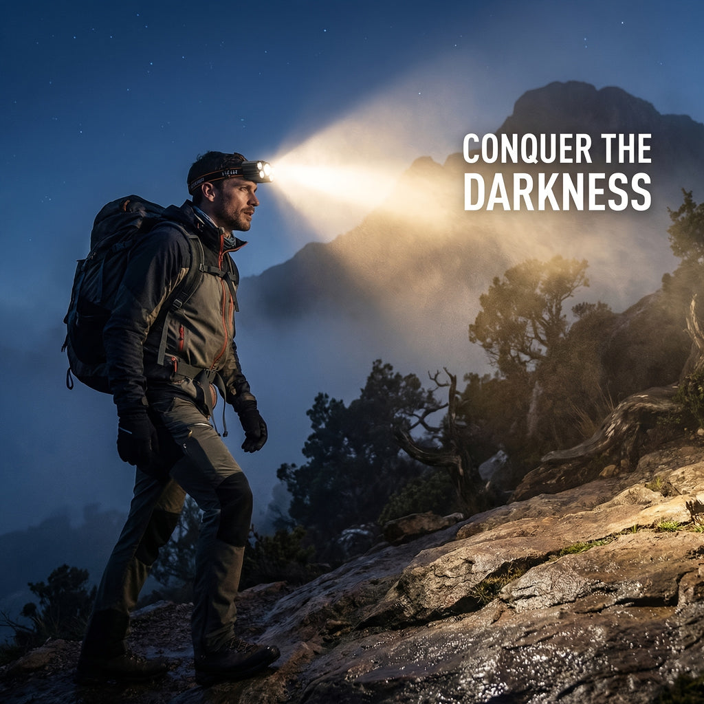 2-Pack USB Rechargeable LED Headlamp 5-LED 4-Mode IP44 Waterproof Hands-Free Head Light for Camping Hiking Night Running Car Repairs Outdoor Work Emergency