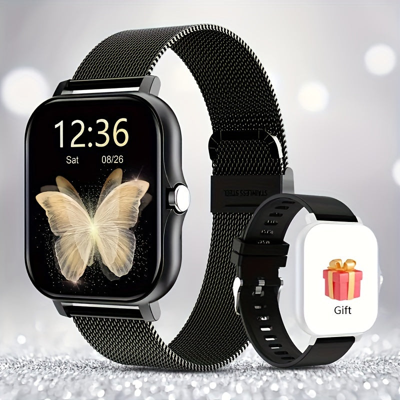 Smartwatch Full Touch Screen Wireless Calling Multi-Sport Modes Music Control Magnetic Charging Compatible with iPhone Android Men Women Fashion Sports Watch