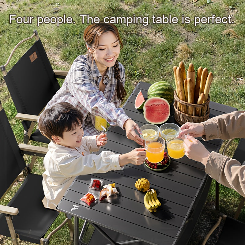 Portable Camping Picnic Table with Carry Bag – Foldable Roll-Up Outdoor Table for Beach, Backyard, Barbecue, Patio & Picnic