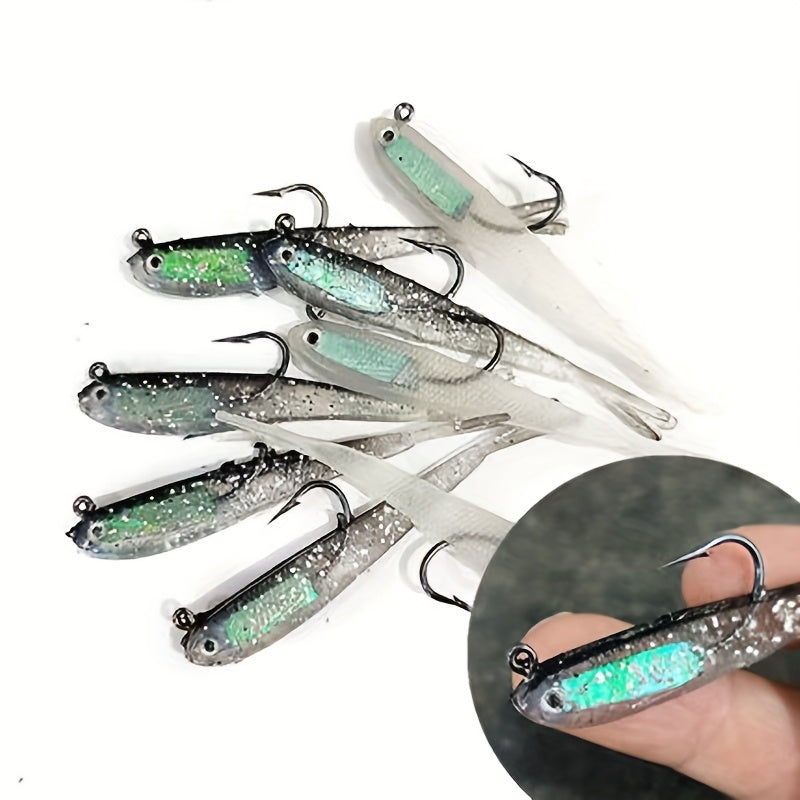 Soft Fishing Lures 20pcs Bionic Swimbait Kit with Hook – Realistic Gray Fish Bait for Bass, Mandarin Fish, Sea Bass & Trout, Freshwater & Saltwater Fishing Lure Set