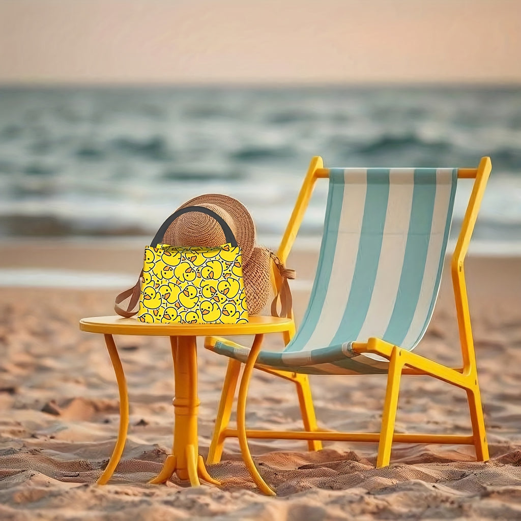 Yellow Duck Insulated Lunch Bag Cooler Tote 11x6.3x6.7 In – Cute Duck Pattern Portable Reusable Thermal Bag for Kids Adults Office Camping Picnic Beach