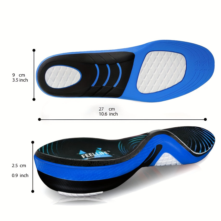 Arch Support Insoles for Plantar Fasciitis & Flat Feet – Heavy Duty Shoe Inserts for Men & Women, 300+ LBS Support, Gel Cushion Insoles for Work Boots, Running, Hiking, Standing All Day Comfort