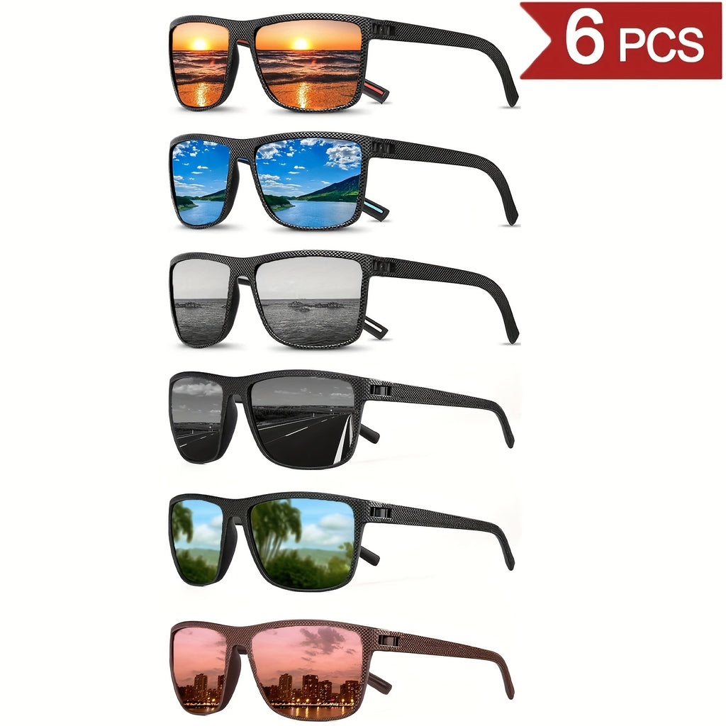 UV Protection Sunglasses 6-Pack for Men Women – Lightweight PC Frame Anti-Glare High-Definition Lenses, Outdoor Driving Sports Eyewear, Bulk Glasses Set