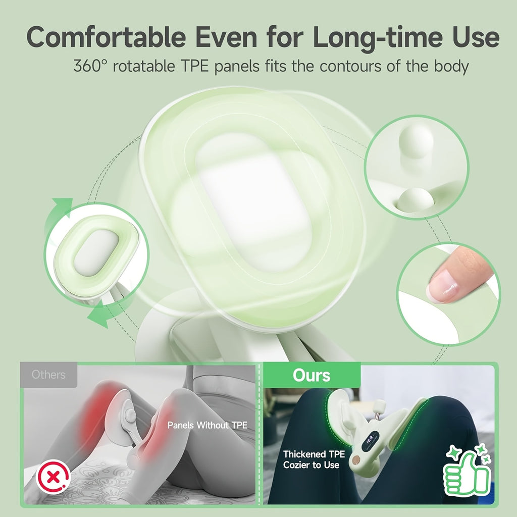 Pelvic Floor Trainer Hip & Thigh Toner with Rep Counter – Adjustable Resistance Inner Thigh Glute Exerciser for Women Home Fitness Postpartum Recovery – With Massage Ball & Resistance Bands