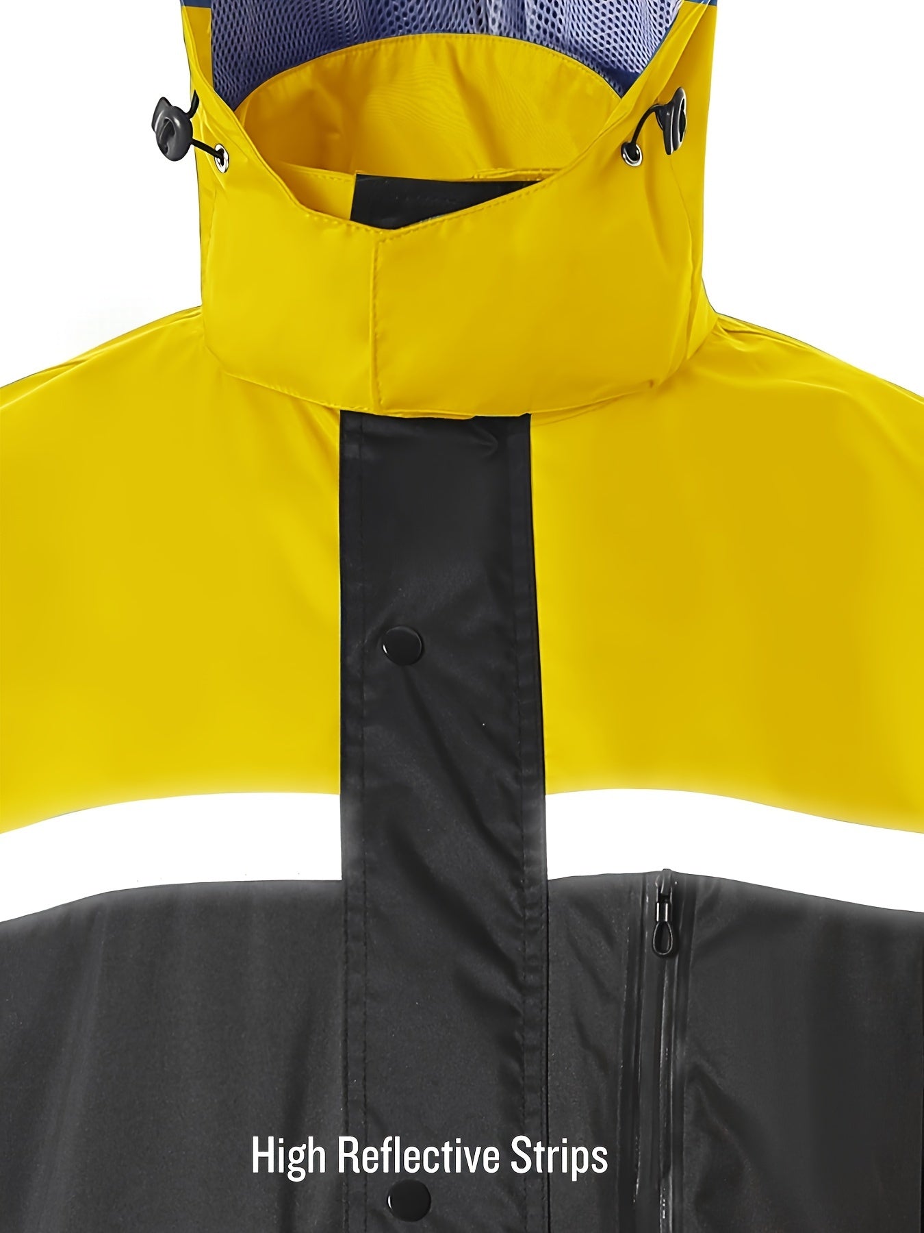Waterproof Rain Suit for Men High Visibility – Reflective Rain Jacket & Pants for Work Fishing Farming Motorcycle S-XXL (Black, Blue, Yellow)